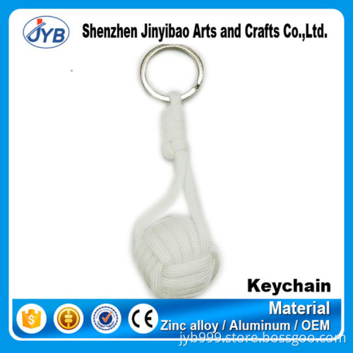 2016 hit product custom rope knots keyring parachute ropes ball keychain
